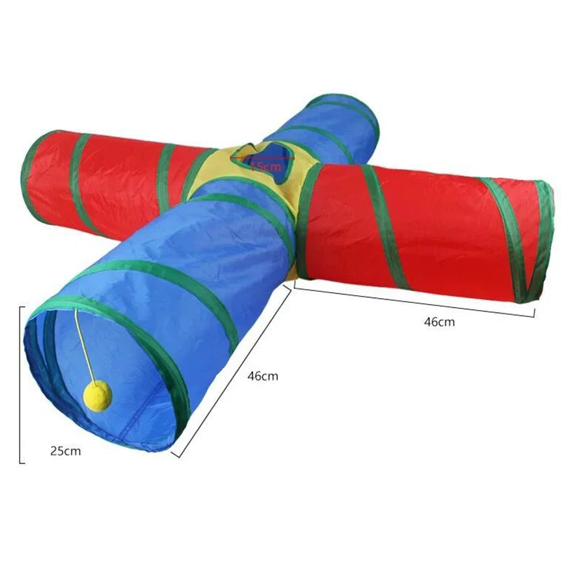 Foldable Cat Tunnel Toy – S, T & Y-Shape Crinkle Play Tunnel