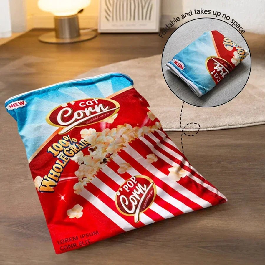 Collapsible Cat Tunnel Toy – Fun Food-Themed Designs with Crinkle & Hanging Toys