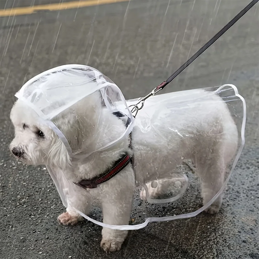 Transparent Waterproof Dog Raincoat – Adjustable Raincoat with Harness Opening for Small & Medium Dogs