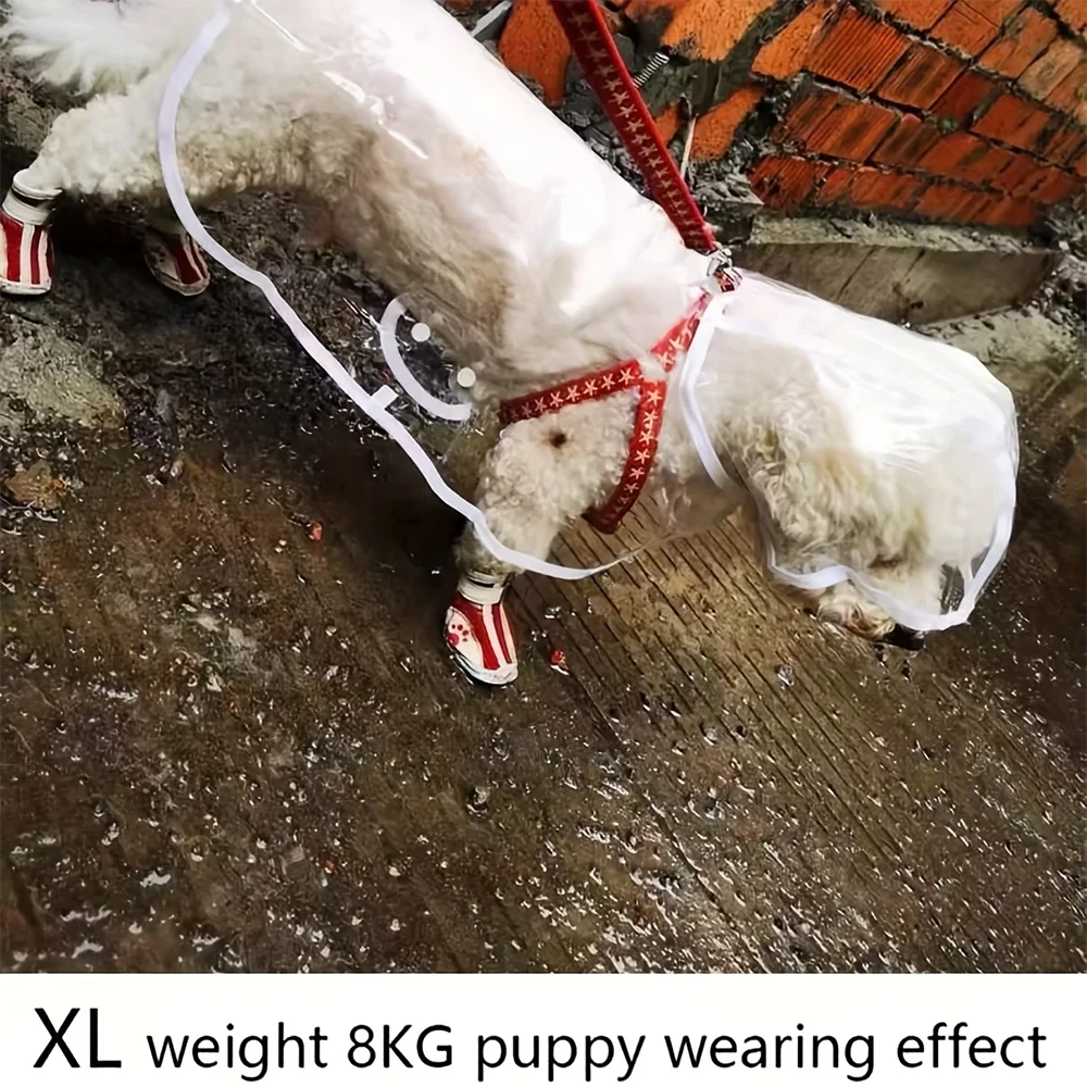 Transparent Waterproof Dog Raincoat – Adjustable Raincoat with Harness Opening for Small & Medium Dogs