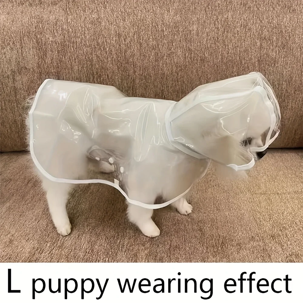Transparent Waterproof Dog Raincoat – Adjustable Raincoat with Harness Opening for Small & Medium Dogs