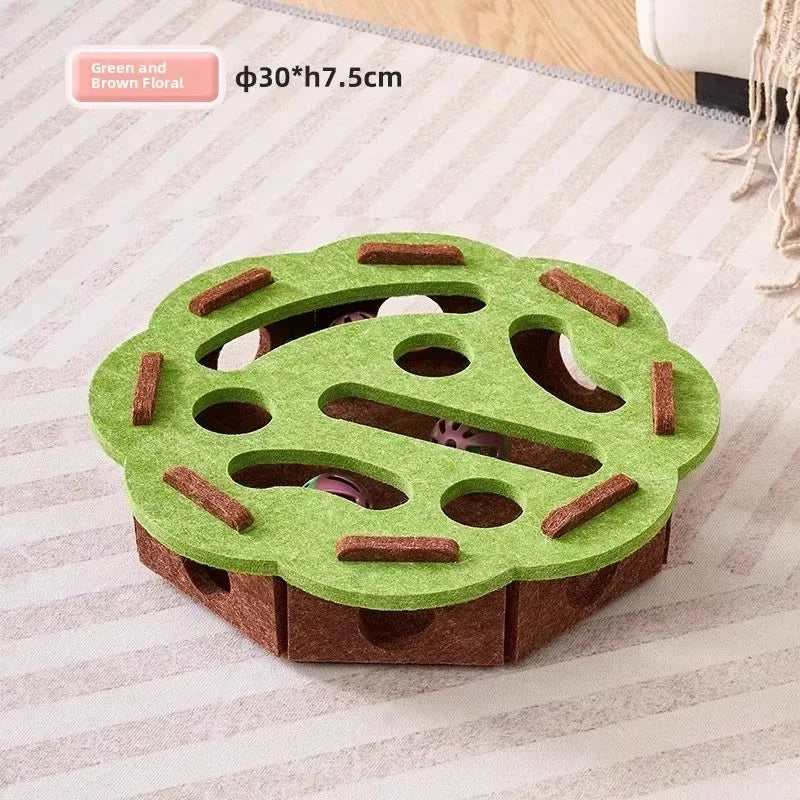 Cat Puzzle Felt Box – Interactive Hunting Toy for Indoor Cats