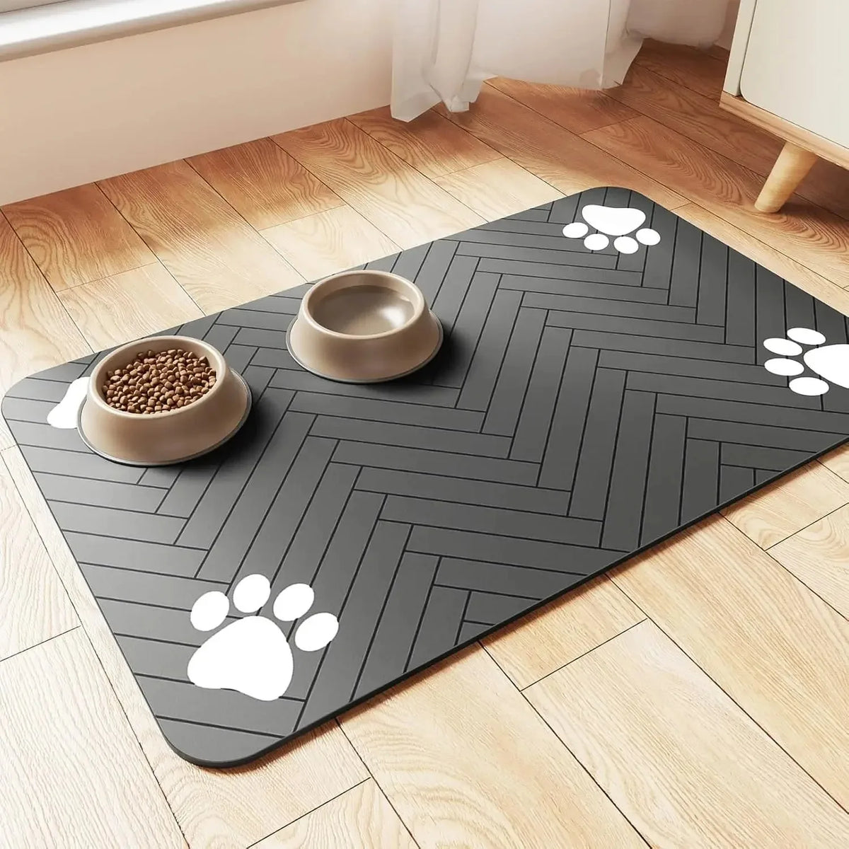 Absorbent Pet Feeding Mat – Non-Slip Waterproof Placemat for Dogs & Cats