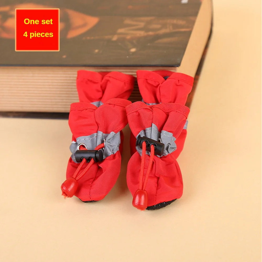4-Pack Water-Resistant Dog Shoes for Small Dogs – Rain Boots & Paw Protectors