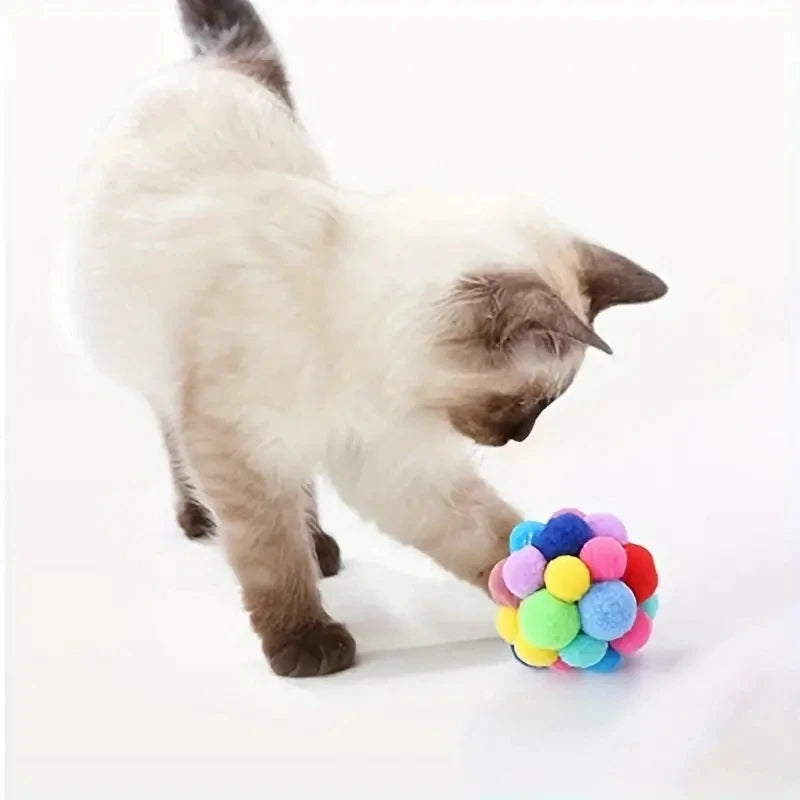 Cat Ball Toy Set – Plush, Bell & Woolen Balls for Cats