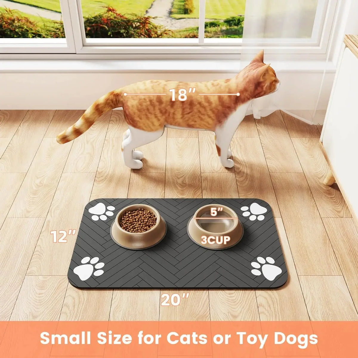 Absorbent Pet Feeding Mat – Non-Slip Waterproof Placemat for Dogs & Cats