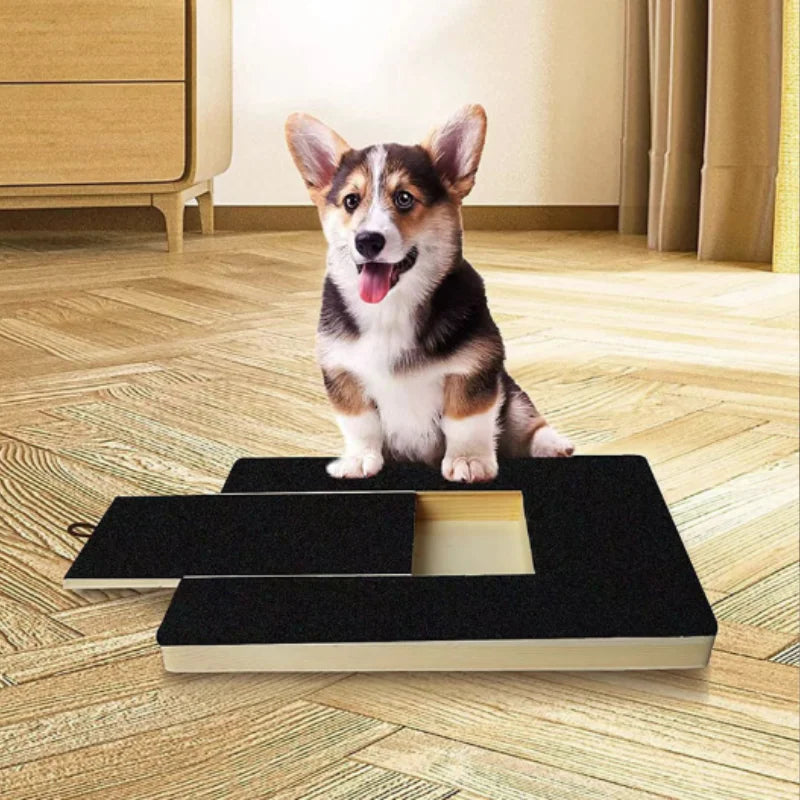 Wooden Dog Scratching Board with Treat Box & Nail Trimmer – 3-in-1 Interactive Toy