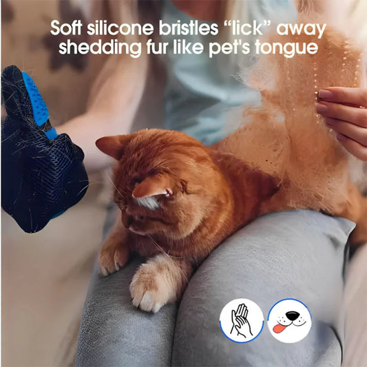 Silicone Pet Grooming Glove – Deshedding Brush for Dogs & Cats