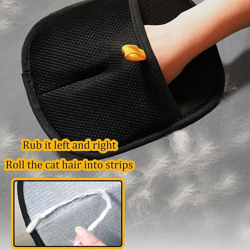 Pet Hair Removal Gloves – Reusable Double-Sided Grooming for Dogs & Cats