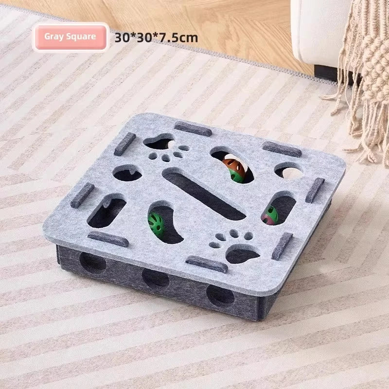 Cat Puzzle Felt Box – Interactive Hunting Toy for Indoor Cats