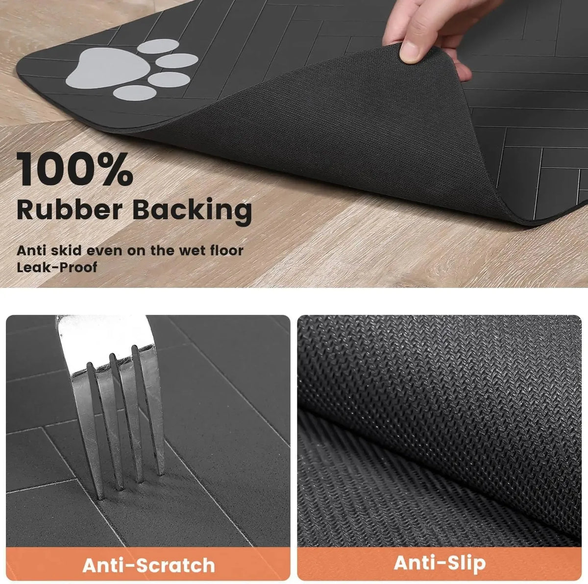 Absorbent Pet Feeding Mat – Non-Slip Waterproof Placemat for Dogs & Cats