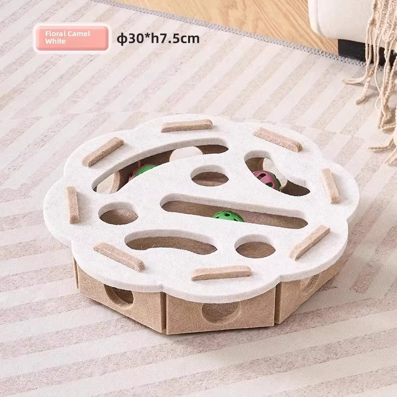 Cat Puzzle Felt Box – Interactive Hunting Toy for Indoor Cats
