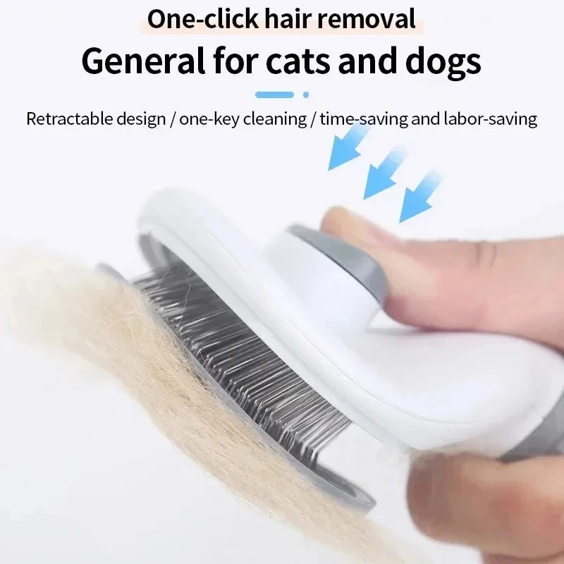 Self-Cleaning Pet Slicker Brush – Dog & Cat Grooming Comb