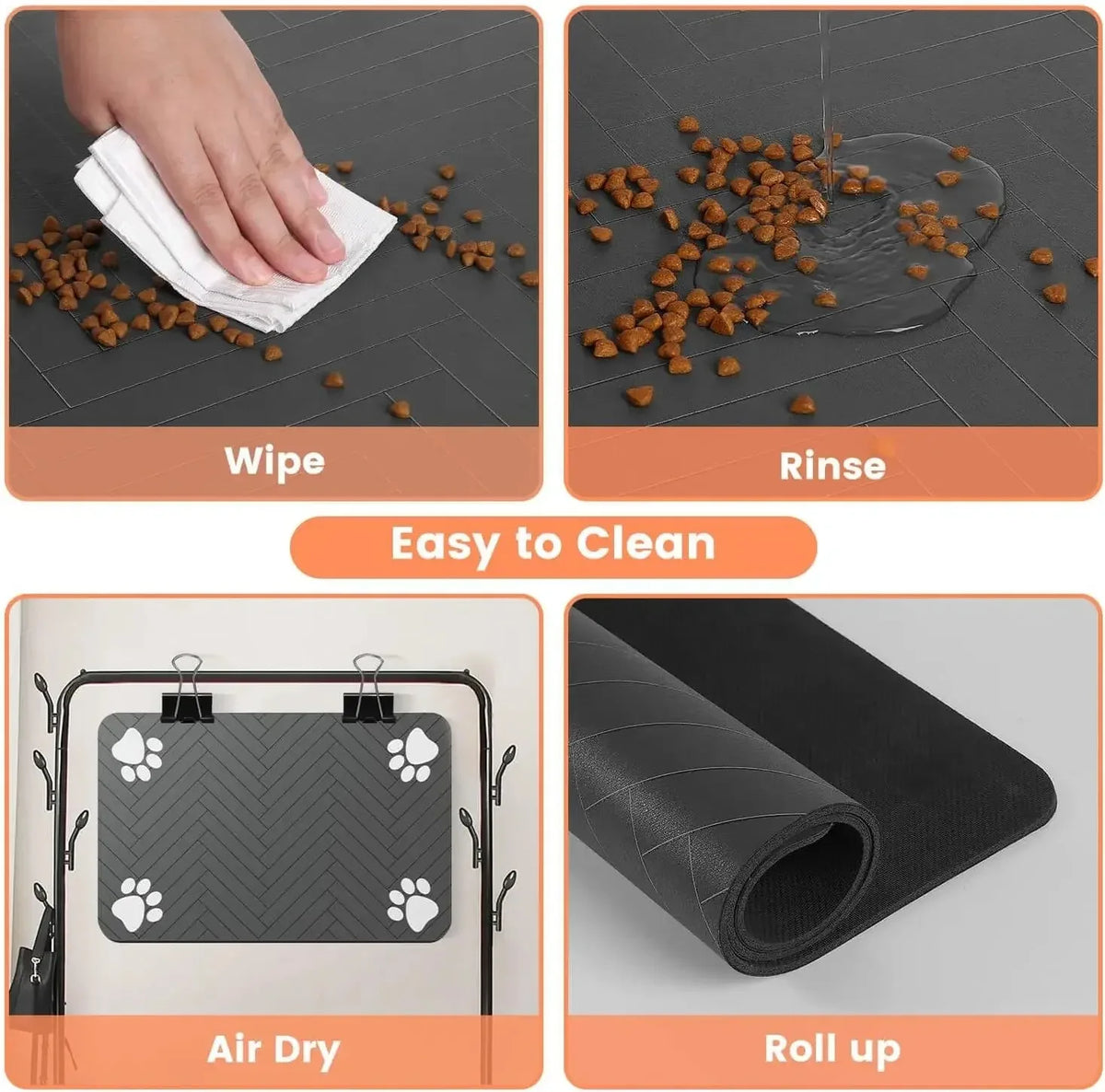 Absorbent Pet Feeding Mat – Non-Slip Waterproof Placemat for Dogs & Cats