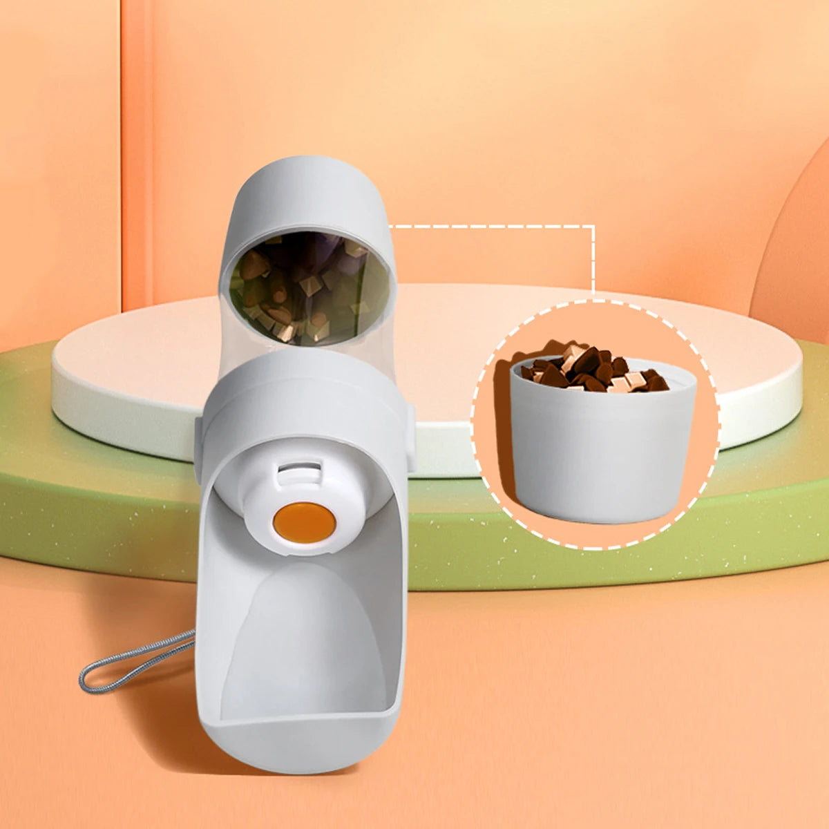 Portable 2-in-1 Pet Water & Food Bottle – Travel Feeder for Dogs & Cats