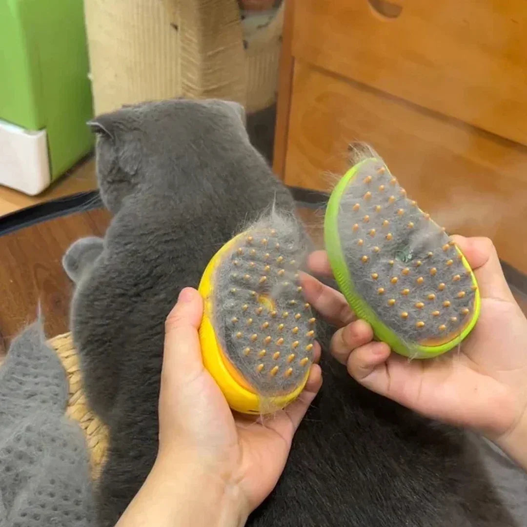 3-in-1 Steam Brush for Dogs & Cats – Electric Grooming Brush with Spray, Massage & Detangling