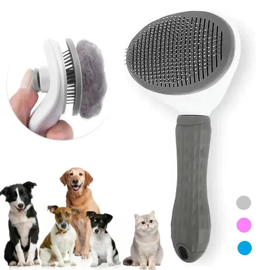 Self-Cleaning Pet Slicker Brush – Dog & Cat Grooming Comb