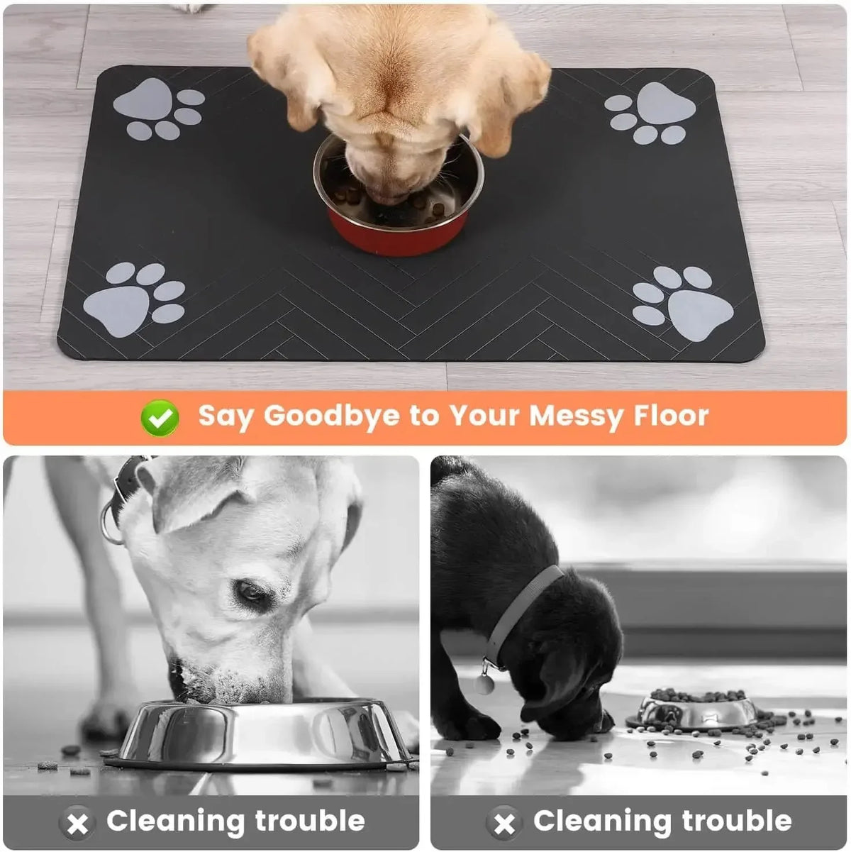 Absorbent Pet Feeding Mat – Non-Slip Waterproof Placemat for Dogs & Cats
