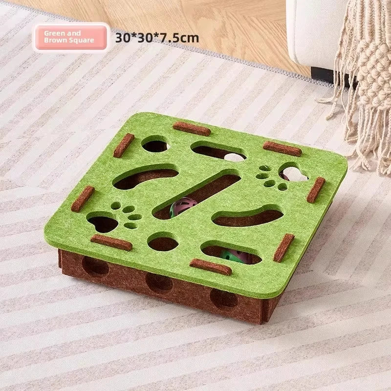 Cat Puzzle Felt Box – Interactive Hunting Toy for Indoor Cats