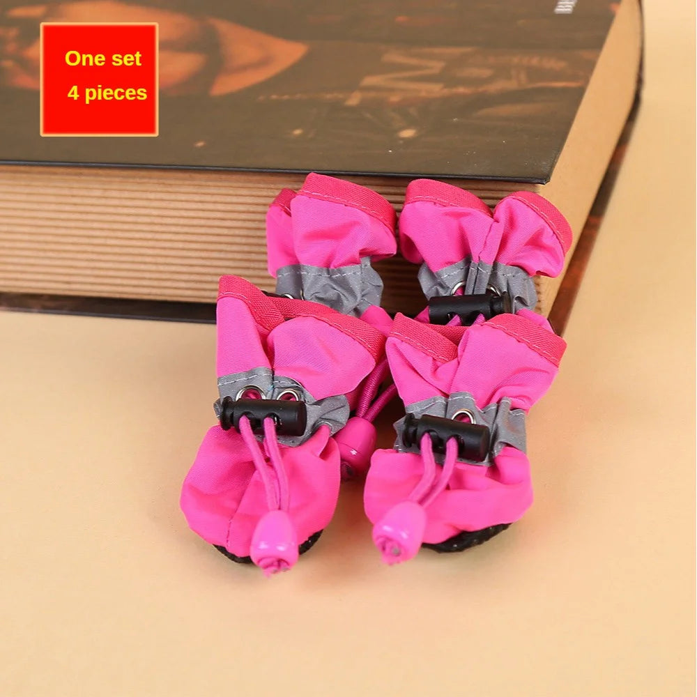 4-Pack Water-Resistant Dog Shoes for Small Dogs – Rain Boots & Paw Protectors
