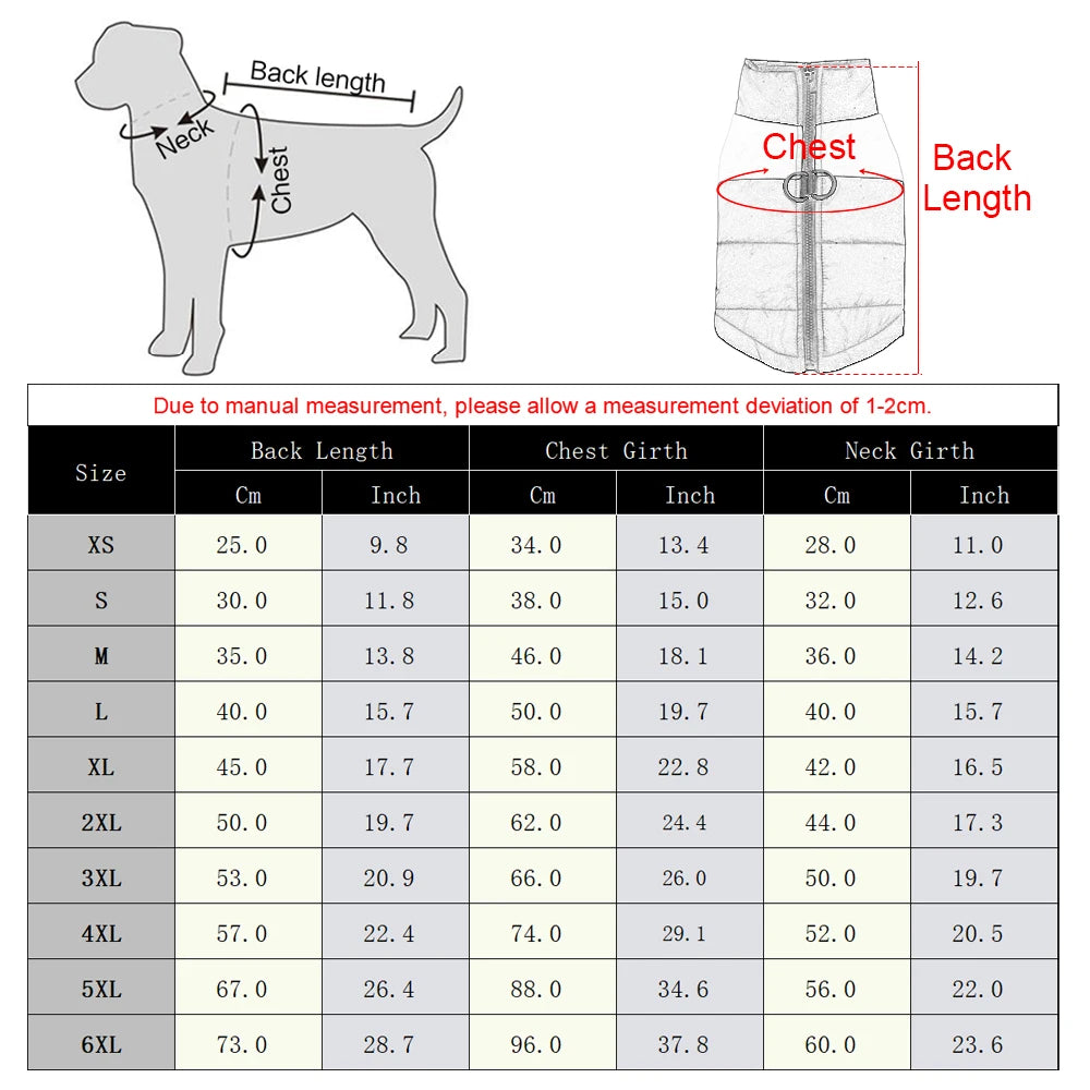 Winter Dog Jacket – Warm Waterproof Coat for Small, Medium & Large Dogs