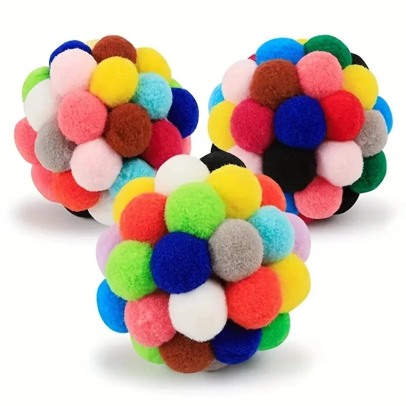 Cat Ball Toy Set – Plush, Bell & Woolen Balls for Cats