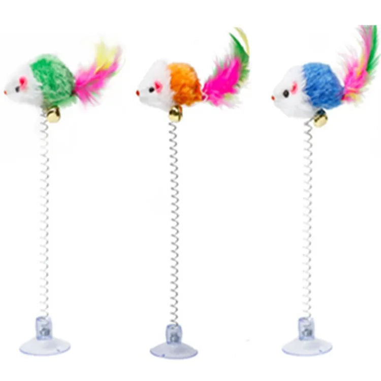 Cat Feather Wand Toy – Interactive Teaser Stick with Bell