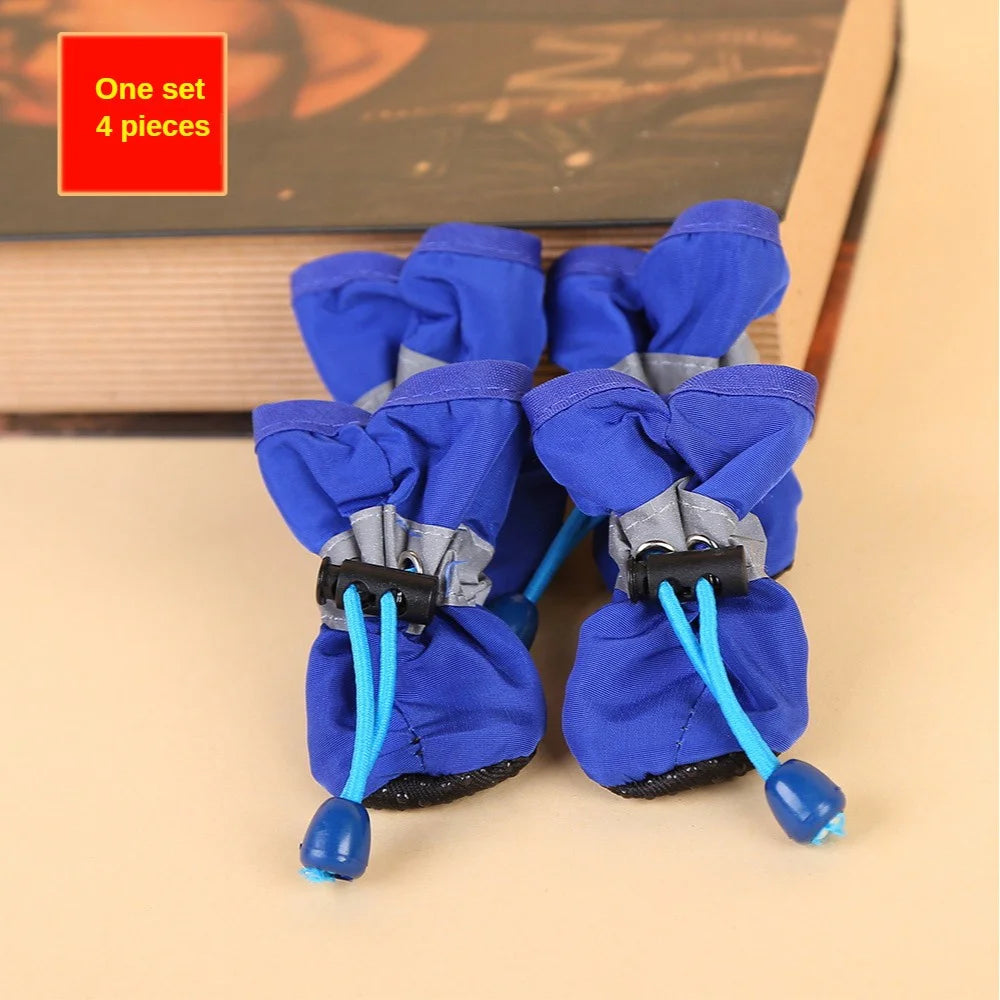 4-Pack Water-Resistant Dog Shoes for Small Dogs – Rain Boots & Paw Protectors