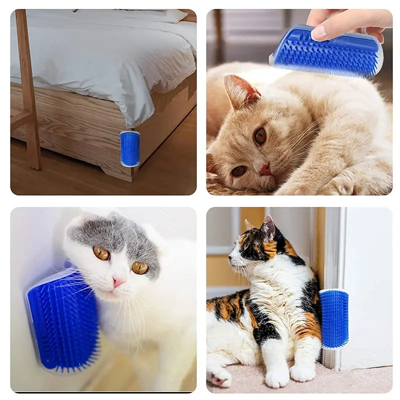 Cat Corner Grooming Brush – Self-Massage Hair Removal Scratcher