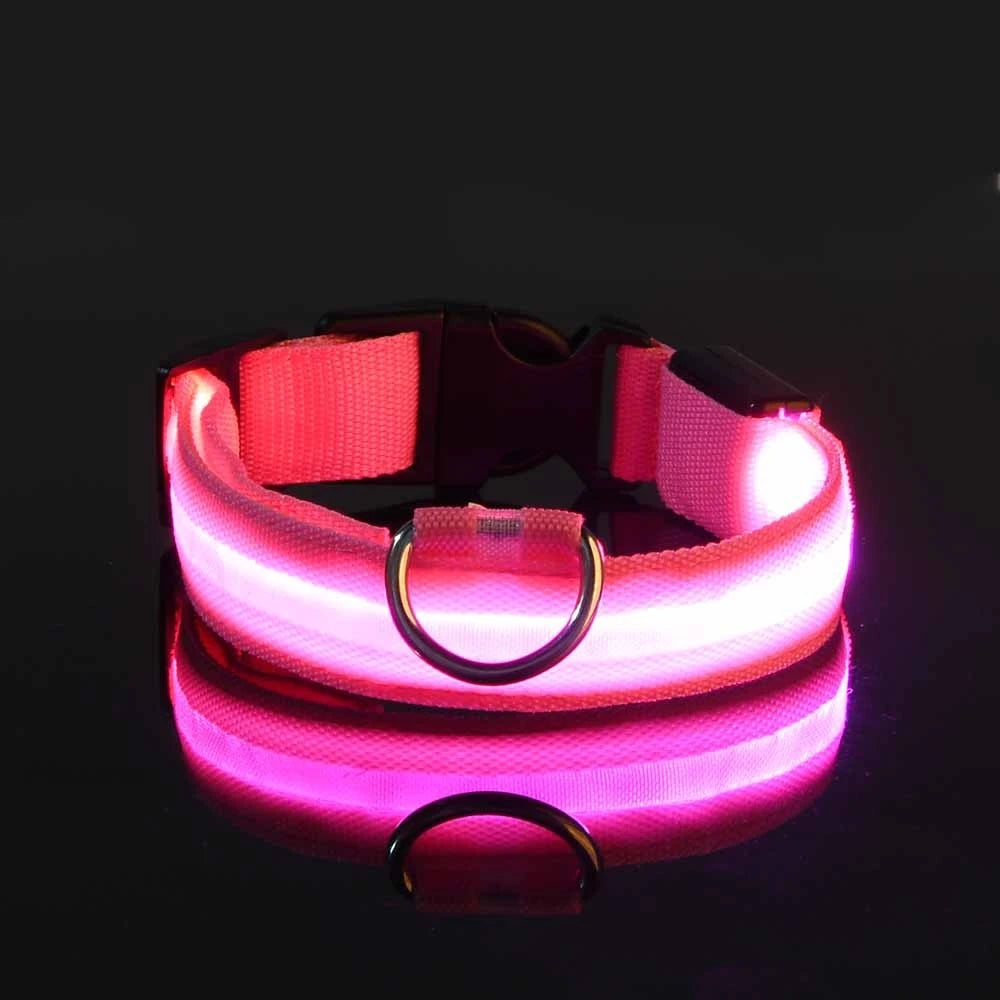 LED Safety Dog Collar – Glow in the Dark & Flashing Light