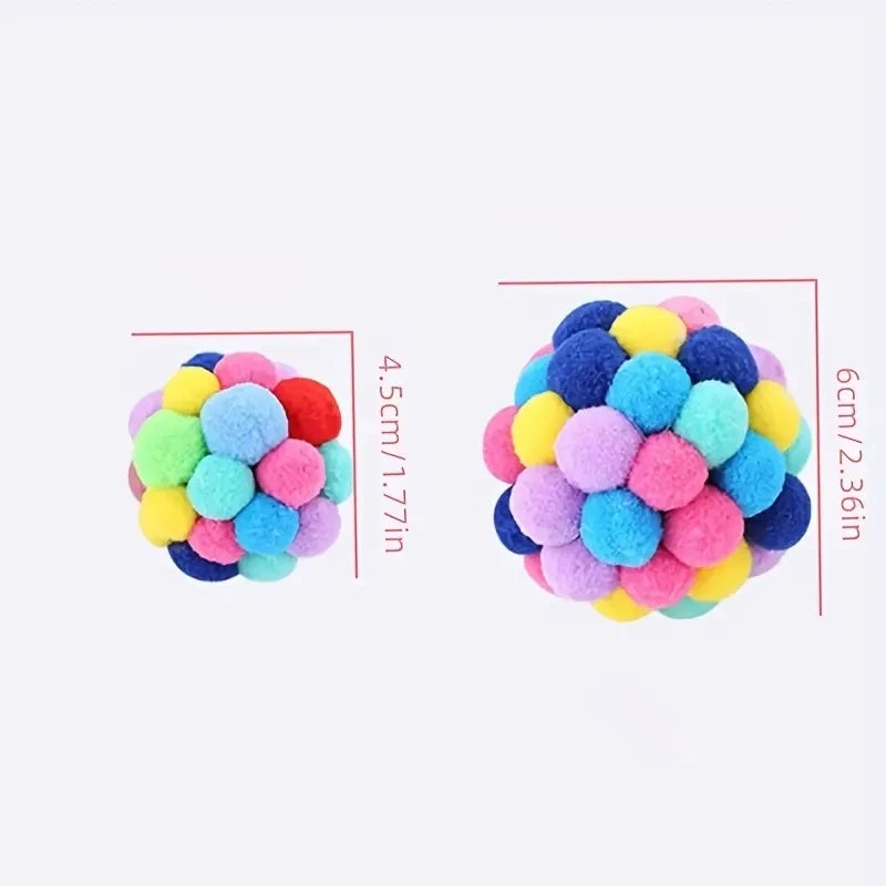 Cat Ball Toy Set – Plush, Bell & Woolen Balls for Cats