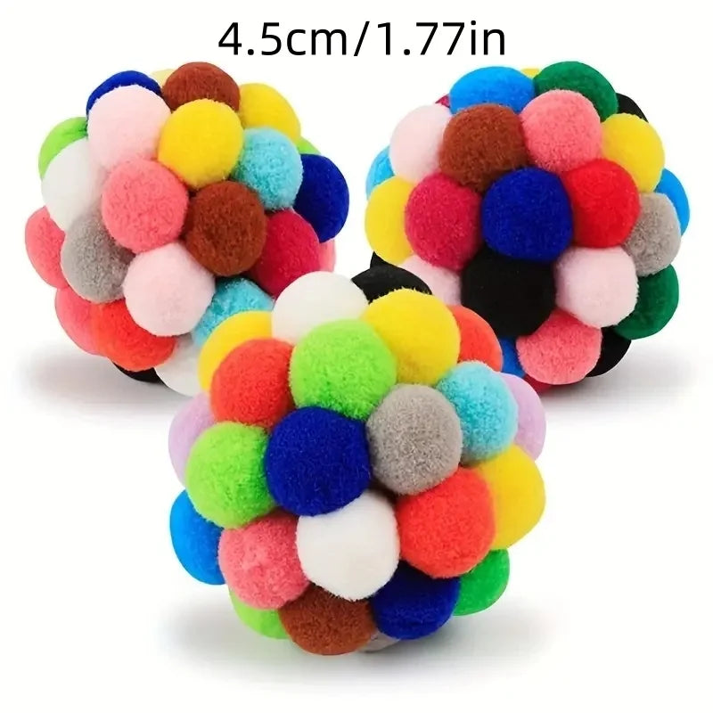 Cat Ball Toy Set – Plush, Bell & Woolen Balls for Cats