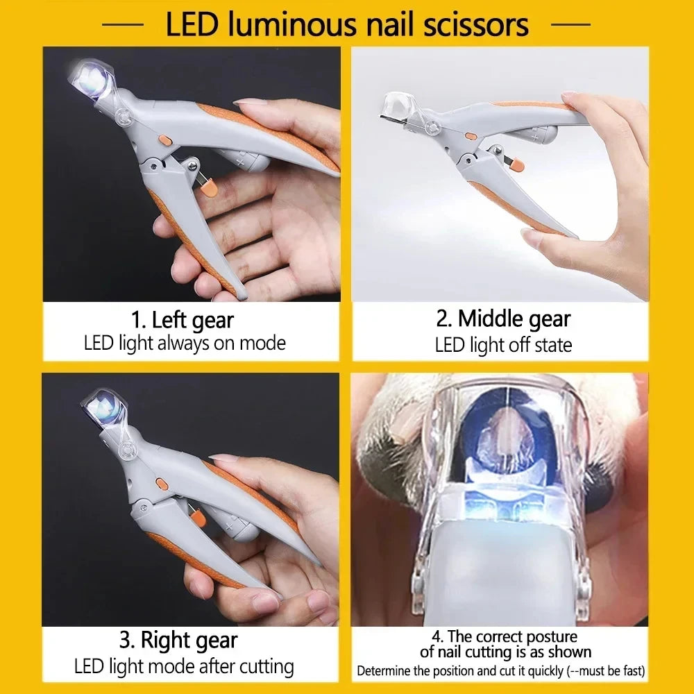 Pet Nail Clipper with LED Light – Safe & Precise Trimming