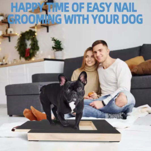 Wooden Dog Scratching Board with Treat Box & Nail Trimmer – 3-in-1 Interactive Toy