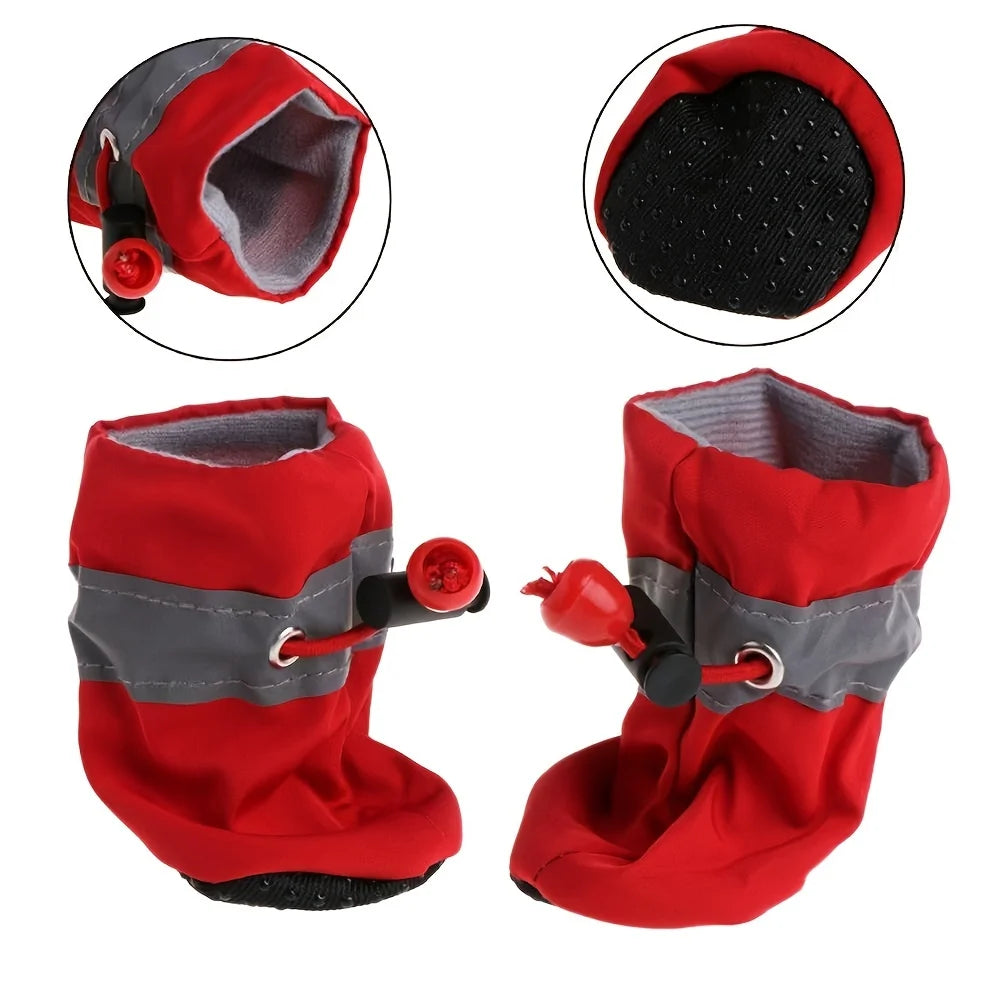 4-Pack Water-Resistant Dog Shoes for Small Dogs – Rain Boots & Paw Protectors