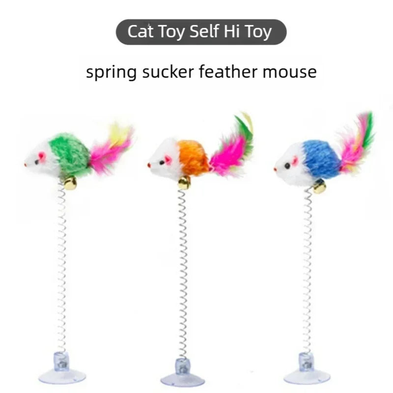 Cat Feather Wand Toy – Interactive Teaser Stick with Bell