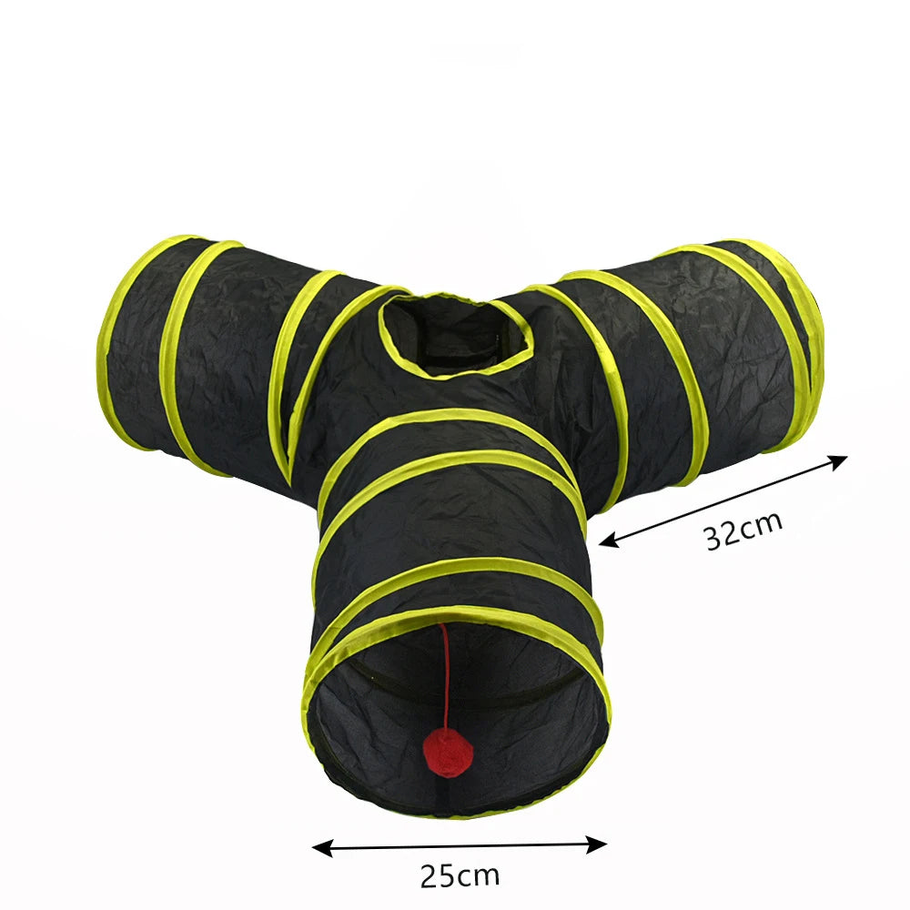 Foldable Cat Tunnel Toy – S, T & Y-Shape Crinkle Play Tunnel