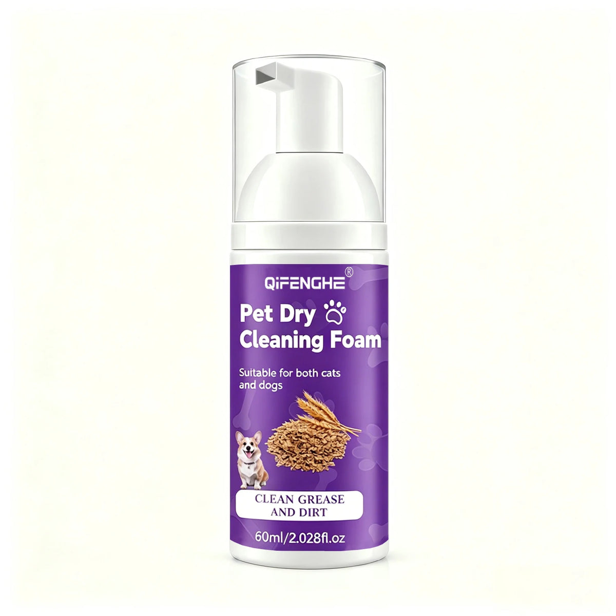 Waterless Dry Shampoo for Dogs & Cats – No-Rinse Foam, Deodorizing & Cleaning for Puppies & Kittens